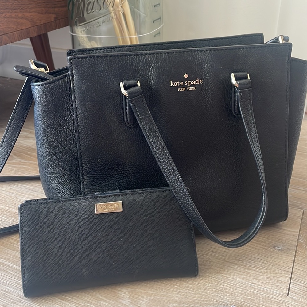 Kate Spade Jackson Medium Satchel - Black - with Wallet